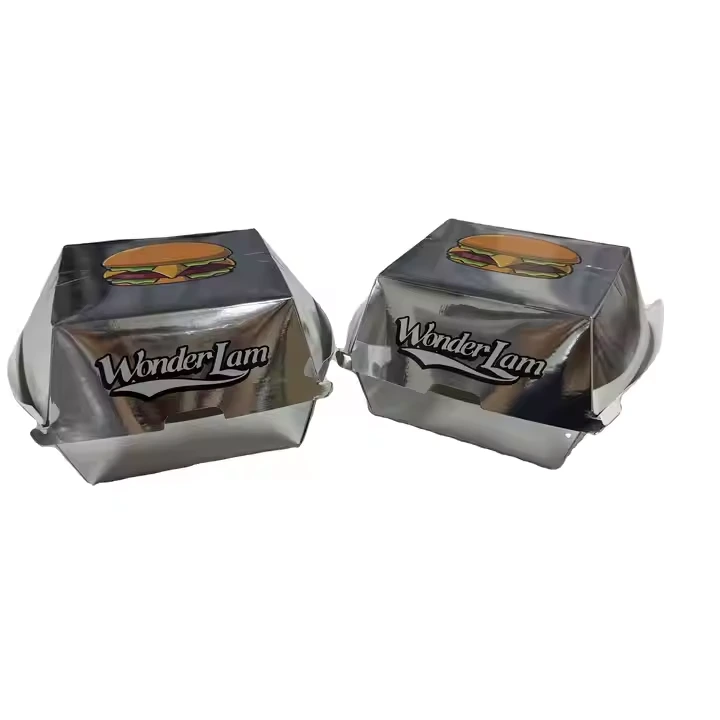 Free Design Custom Logo Recyclable Burger Box Wholesale Fast Food Takeaway Packaging 1
