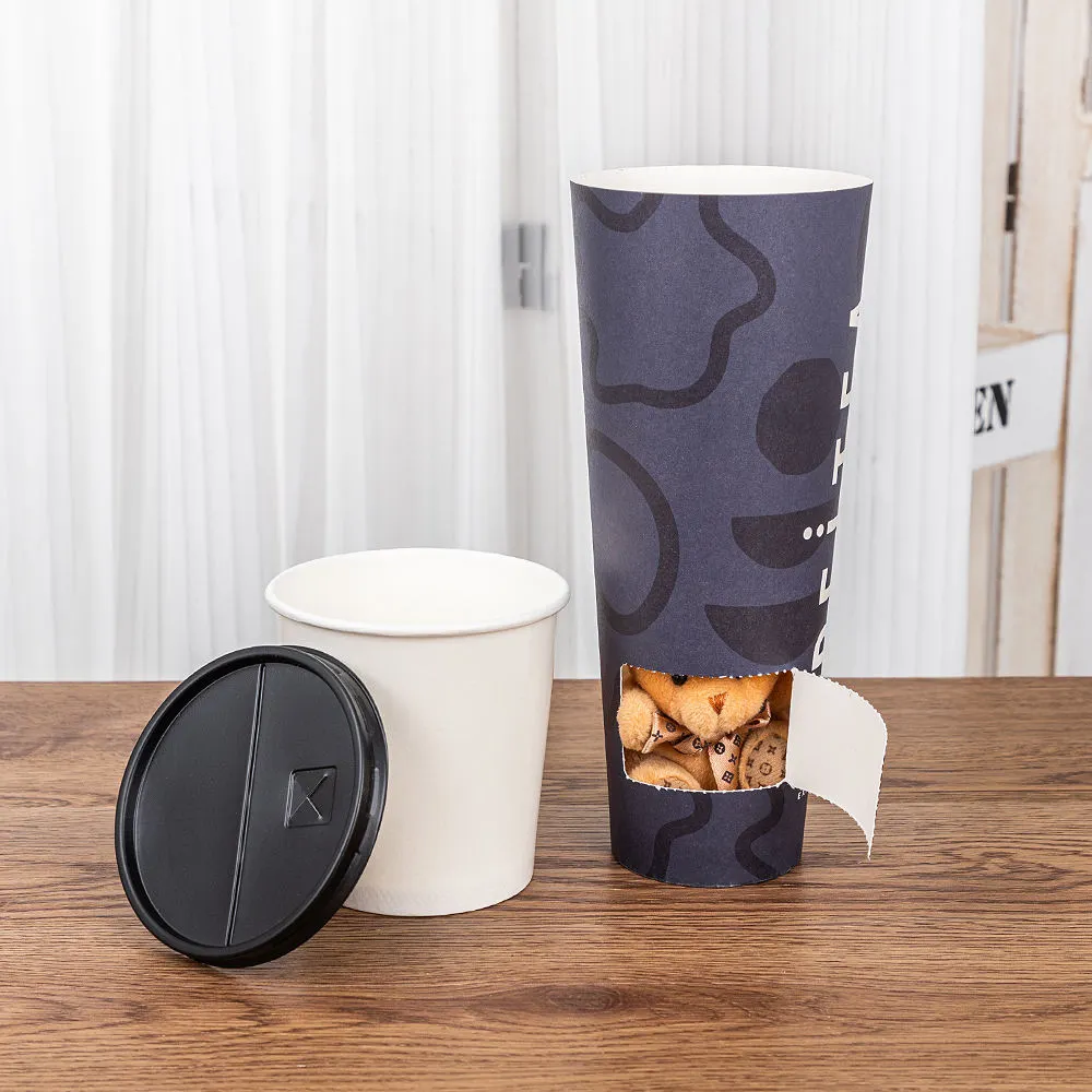 Welm eco-friendly customized small gift milk tea surprise lucky box paper cup 1