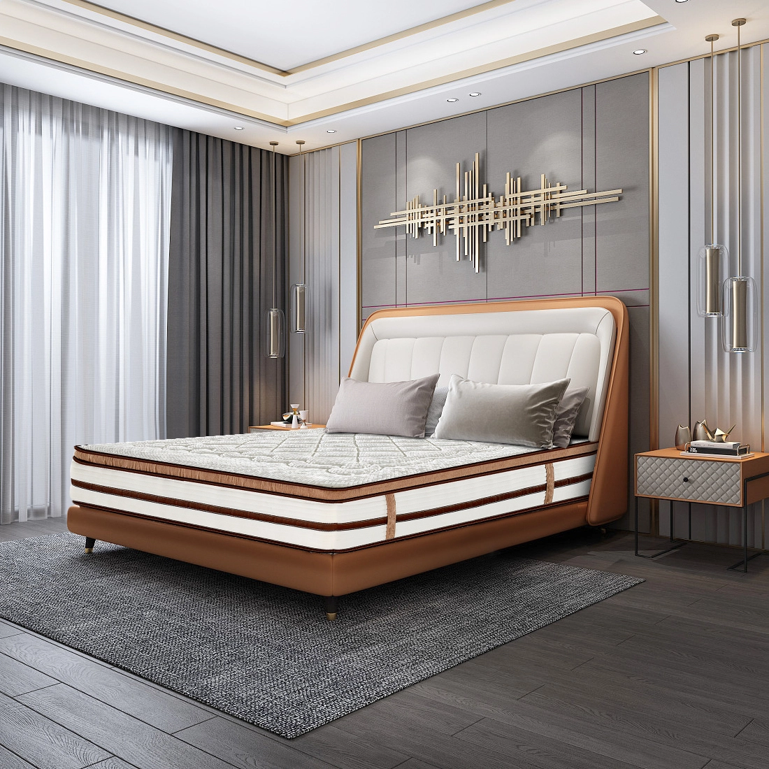 12 inch rolled pocket spring mattress 1