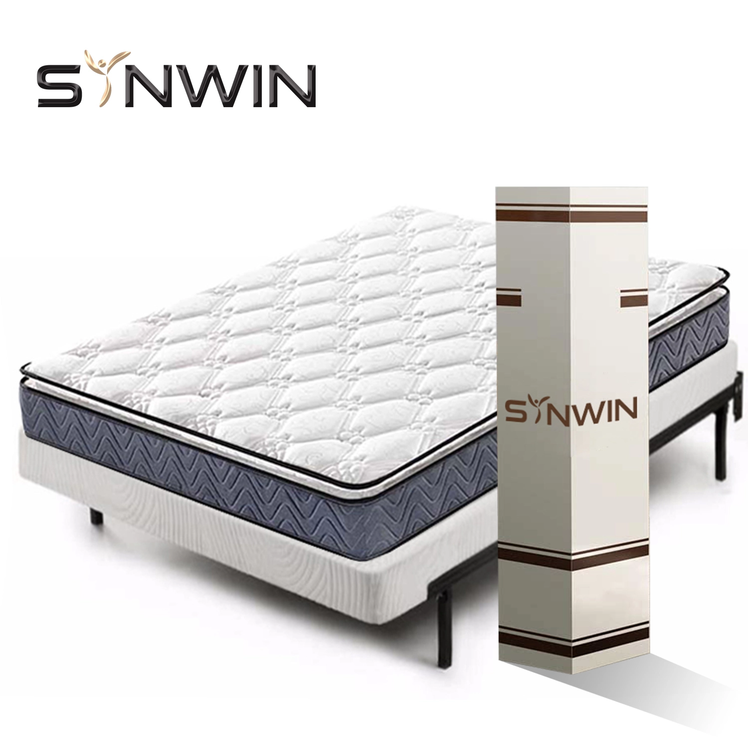 22cm super king size Pillow top roll up mattress ພາກຮຽນ spring