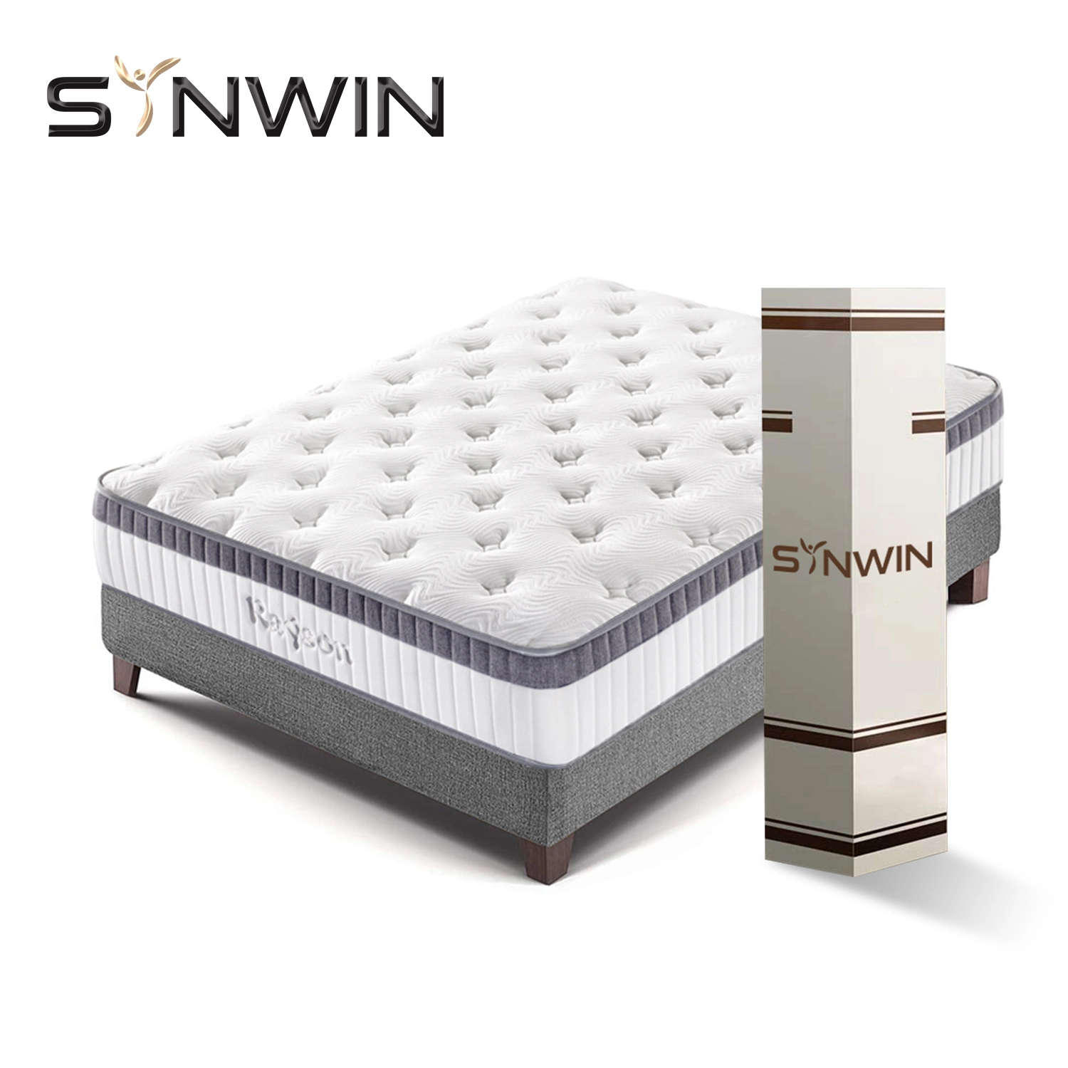 25cm Roll up packing euro top bed pocket spring mattress sa kahon