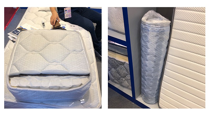 school 25D high density foam roll up in box pocket spring mattress 16