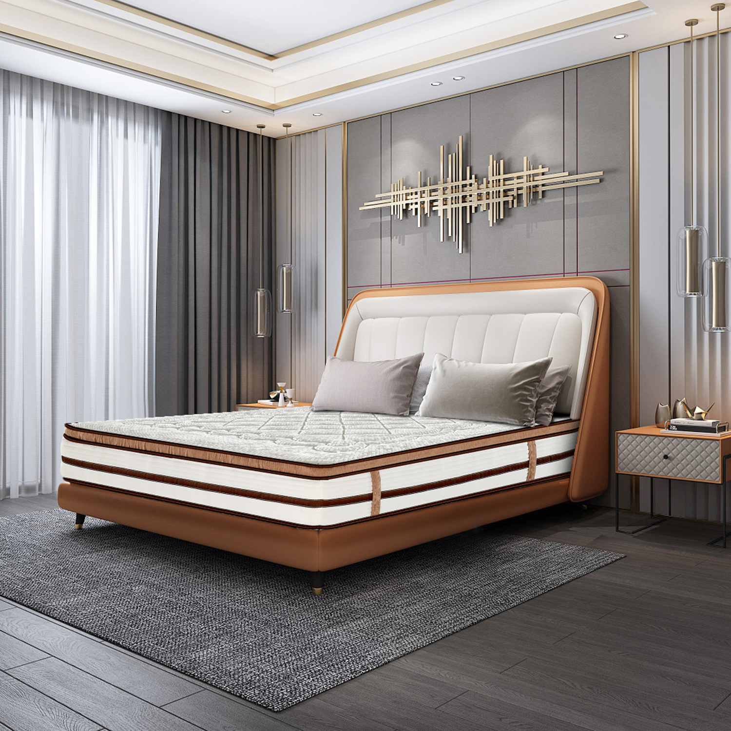 Customized europe top luxury pocket spring mattress 6