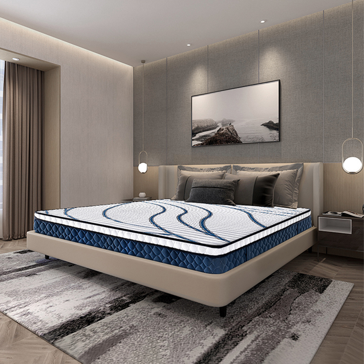 Pasgemaakte -33 cm dubbel europa top bonell veer matras 7