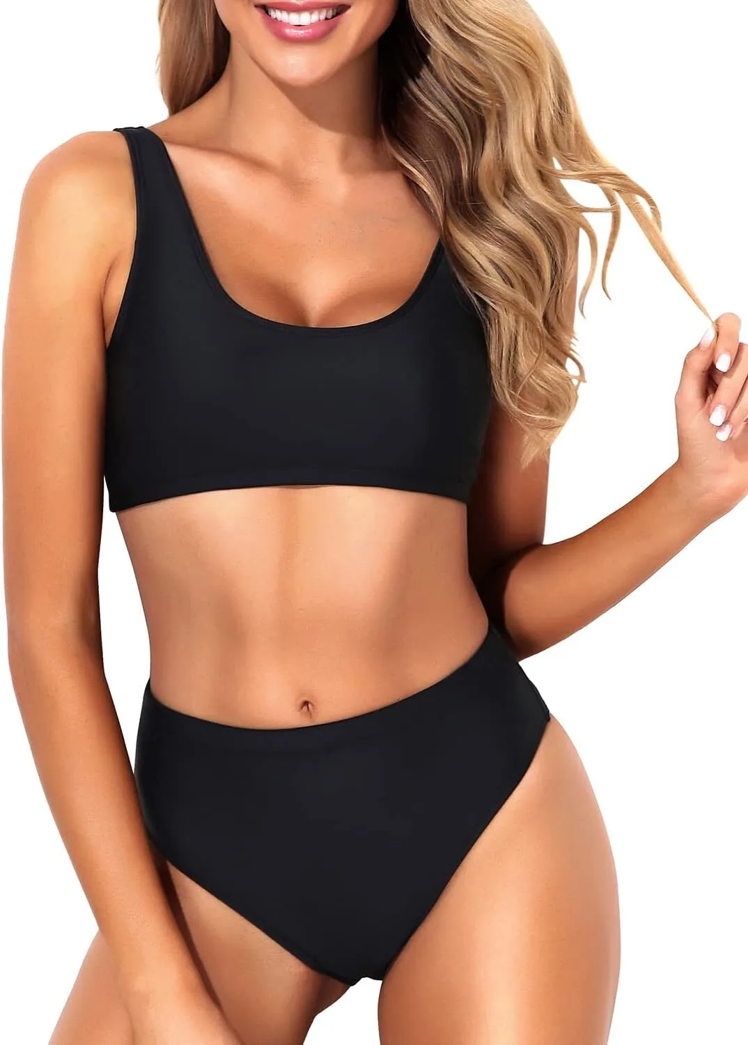 Custom Two Piece Sporty Bikini Swimwear Athletic Bra Set WSB01 1