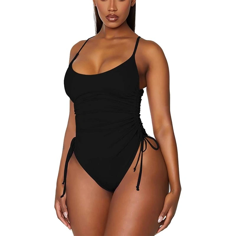 Custom Women's Ruched High Cut One Piece Swimsuit MO-04 1