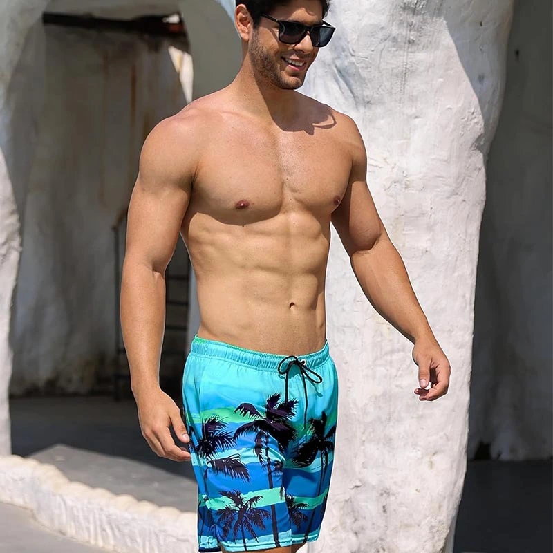 Custom Men's Swim Trunks with Compression Liner Quick Dry Board Shorts With Zipper Pock MB-05 1
