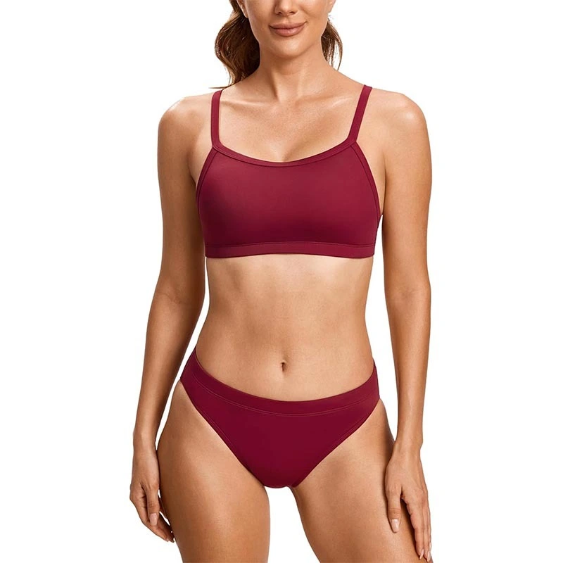 Custom Women's Athletic Training Two Piece Racerback Sporty Bikini Sets WSB-04 1