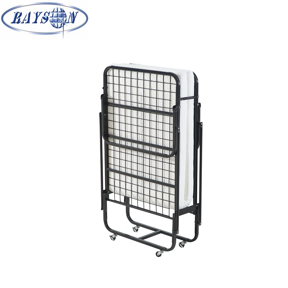  מוצר - מסגרת מיטה מתקפלת ממתכת זולה בקופסה מיטה ניידת בגודל מלא מברזל זולה לבית - מזרן רייסון