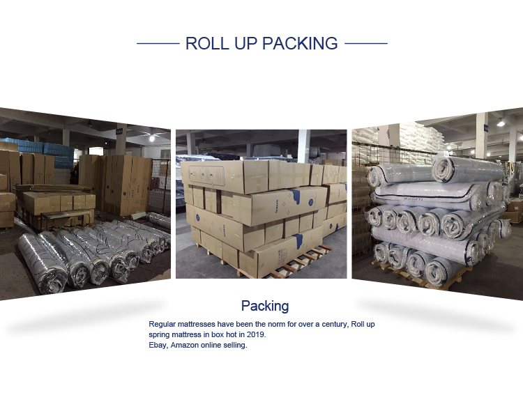 Grossist Factory Bonnell Spring Madrass Anpassad Pocket Spring Foam Kompress Roll Up Madrass 7
