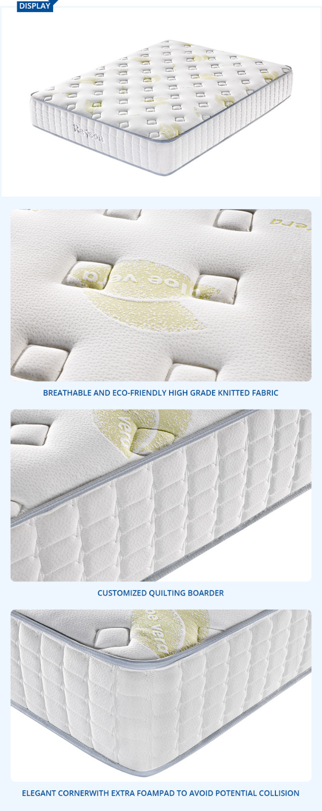product-Rayson Mattress Aole knitted fabrice tight top orthopedic pocket spring mattress-Rayson Matt