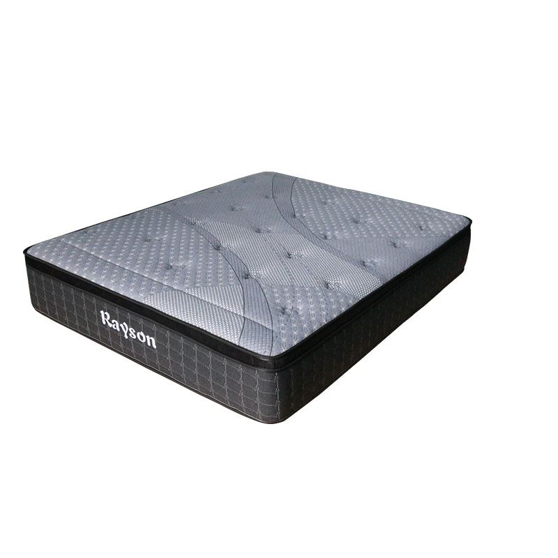 Pelēks divguļamā gulta, luksusa hibrīda kabatu atsperu matracis ar lateksa matraci  Pelēks divguļamā gulta, luksusa hibrīda kabatu atsperu matracis ar lateksa matraci