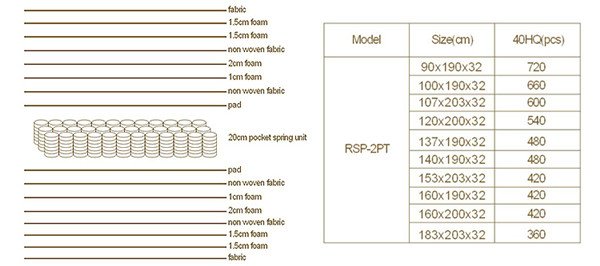Rayson Mattress-Japanese 2016 Thick Double Pillow Top Spring Mattress Wholesale Hot-selling memory f-6