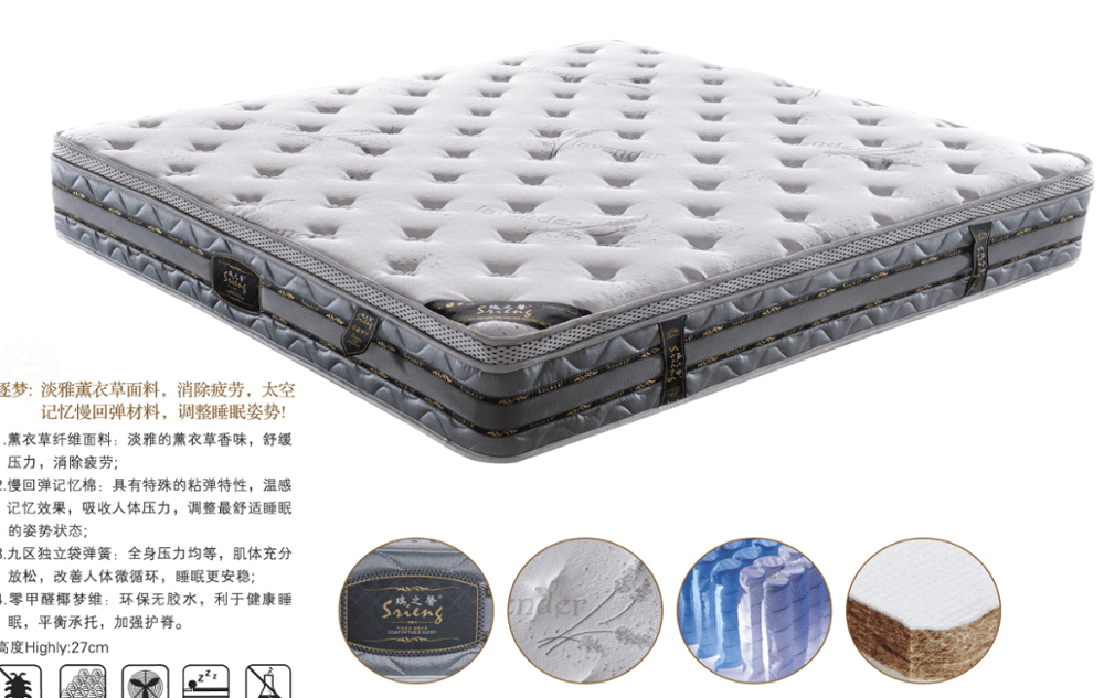 Rayson Mattress-Highly 27 Cm Foam Pocket Spring Hotel King Size Orthopedic Mattress Discount cheap m-2