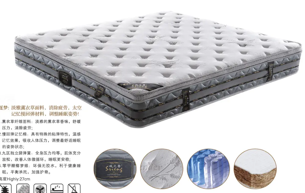 Furniture Bedroom Products Pillow Top Orthopedic Mattresses Rolled-up Pocket Spring Coil Mattress Good For Back Support25 3