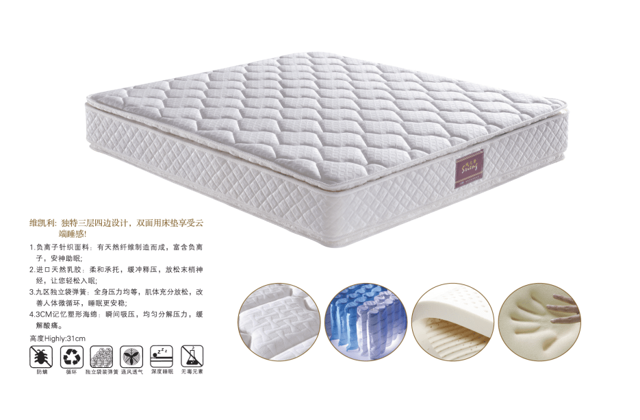 Rayson Mattress-Most Popular Sleep Comfort King Latex Mattress For Hotel Bedroom New latex foam matt-2