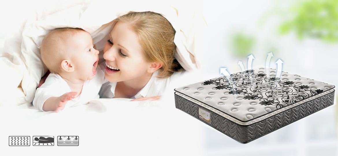 Rayson Mattress-Floral 3 Zoned Pillow Top Pocket Spring Latex Mattress Durable individual pocket spr