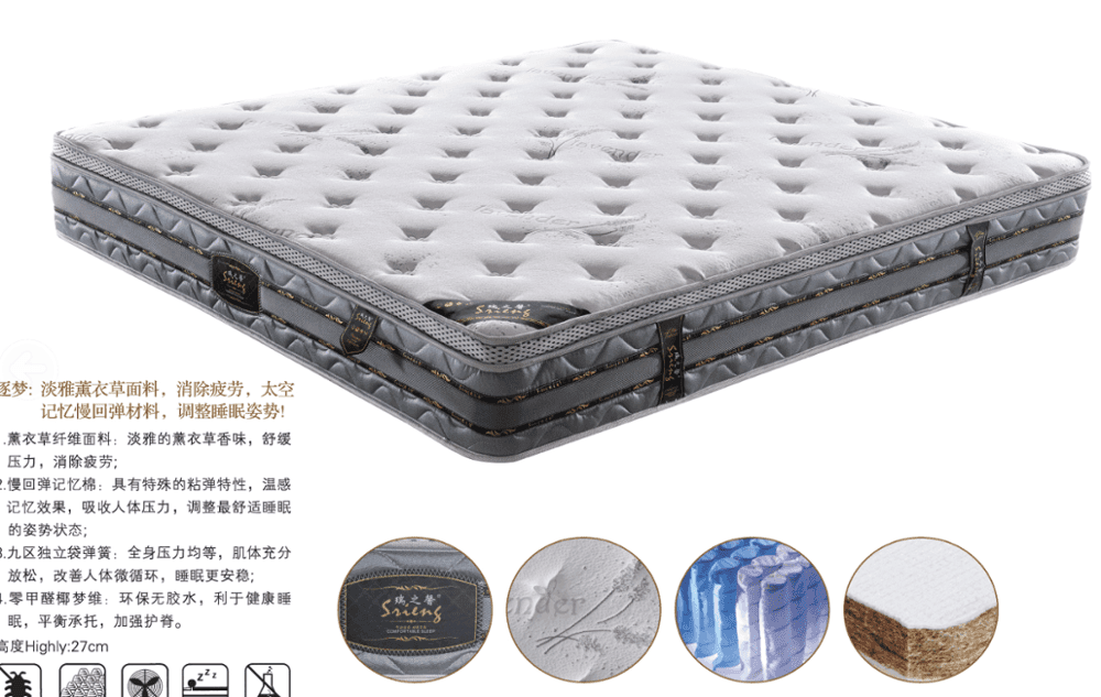 Rayson Mattress-Pocket Spring Sponge Lavender Fabric Crib Pad Top 10 Mattresses Certificated discoun-2