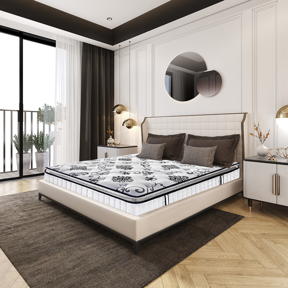 matelas plush 12 inch pillow top pocket spring mattress for home and hotel colchón 6