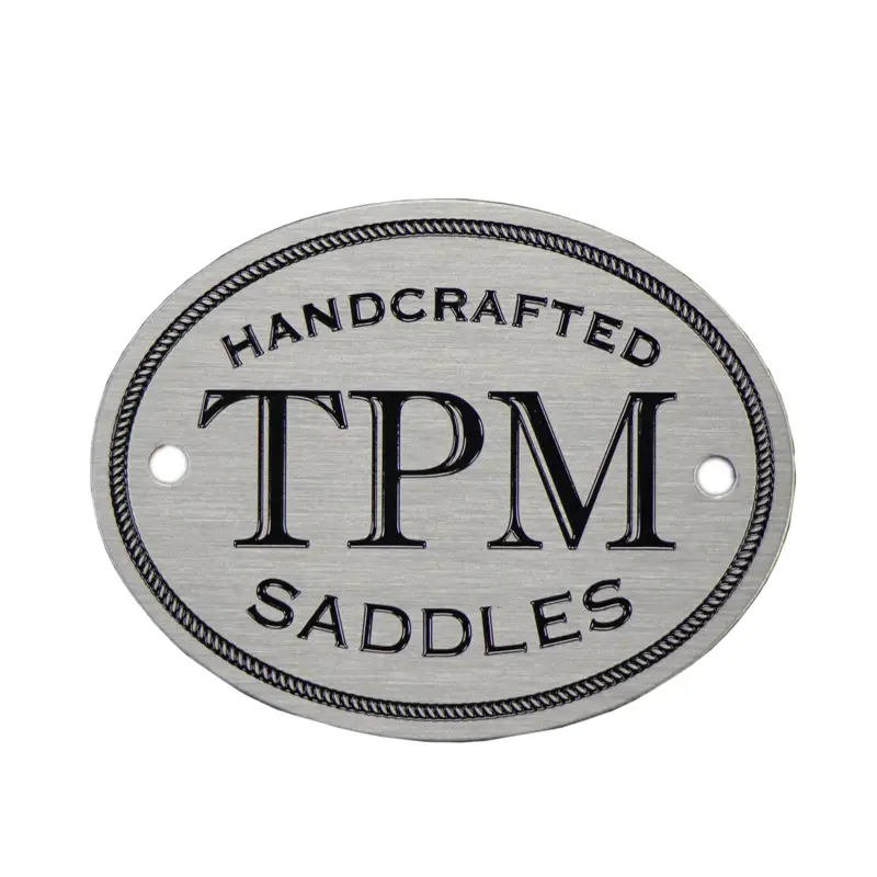 Custom stainless steel logo name plate 1