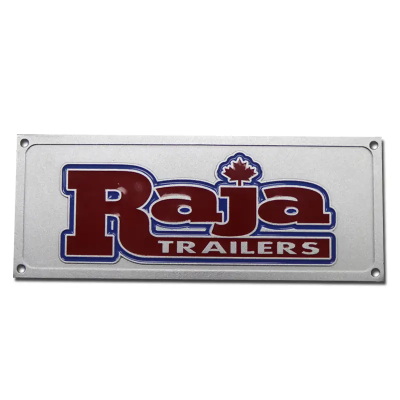 Custom embossed sandblasting anodizing lacquered aluminum nameplate 1