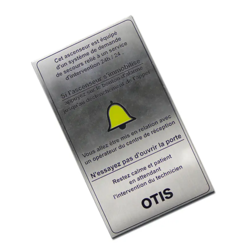 Custom etched lacquered stainless steel nameplate 1