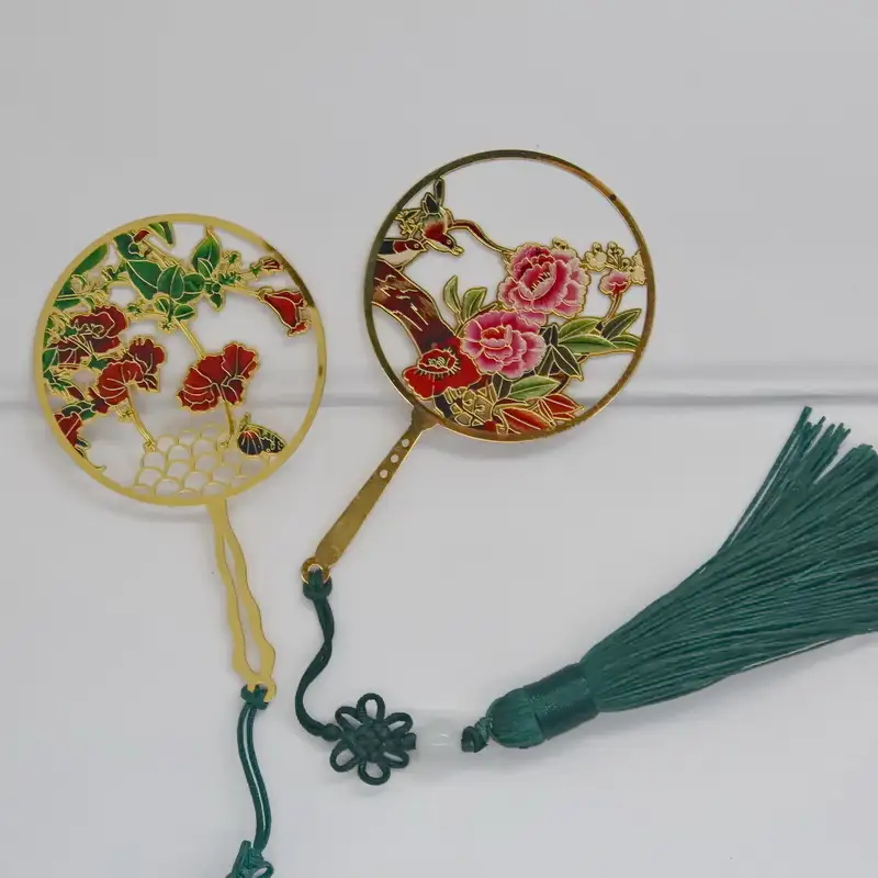Chinese manufacturer stock cute custom enamel Hollowed Out Metal Brass Bookmarks 1
