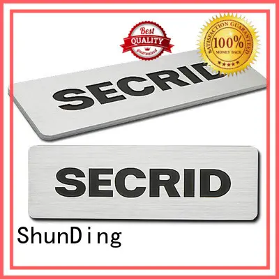Custom diamond cutting car door name plates ShunDing silver 1