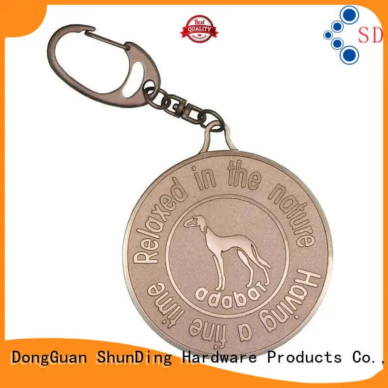 Hot printed key tag brown aluminum ShunDing Brand 1