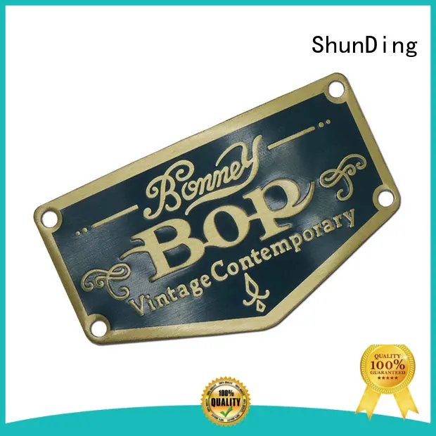 ShunDing Brand sticker thin etched metal logo stickers 1