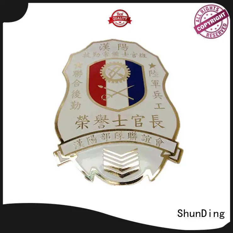 metal police badge fancy logo private Warranty ShunDing 1