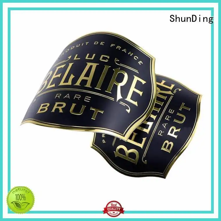 ShunDing Brand bottle engraved color self adhesive metal labels 1