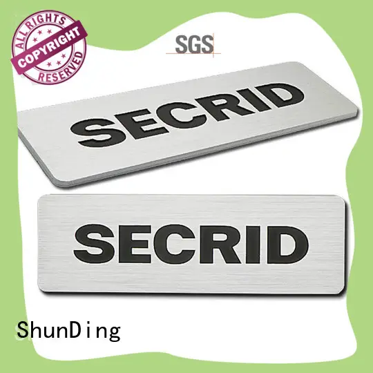 Custom embossed brushing silver Aluminum Nameplate SD-N00004 1