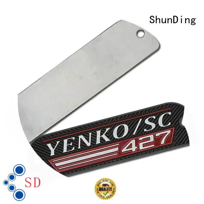 Colorful embossing Aluminum Nameplate with mounting holes SD-N00005 1