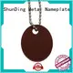 Custom Brown Aluminum Metal Hang Tag Printed Brushed Beaded Chain SD-T00003 1