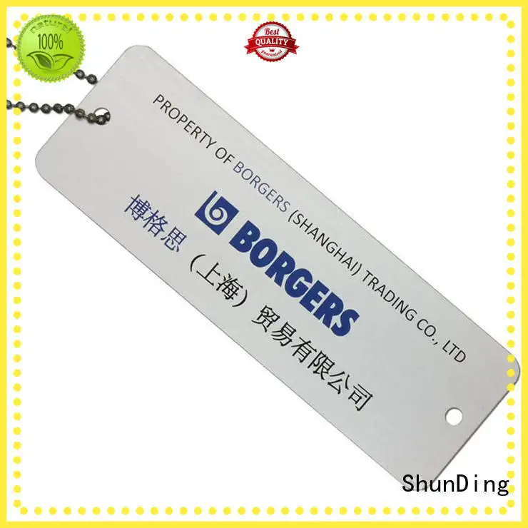 Custom Garment Aluminum Metal Hang Tag Color Printed Brushed Beaded Chain SD-T00004 1