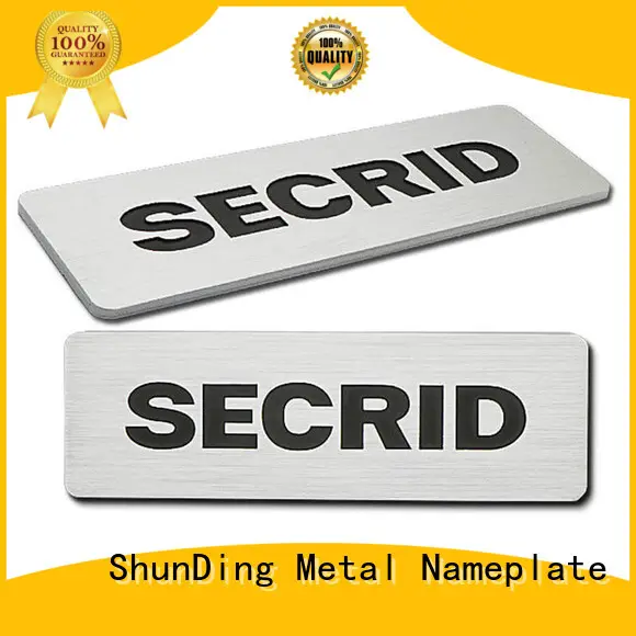 ShunDing quality aluminum name plates from China for identification 1