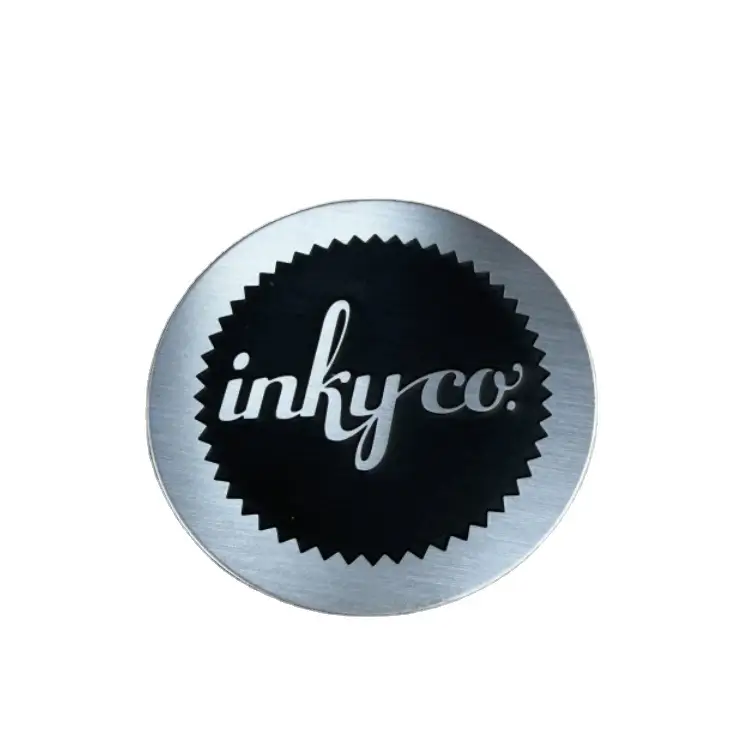 Stainless steel circular custom nameplate 1