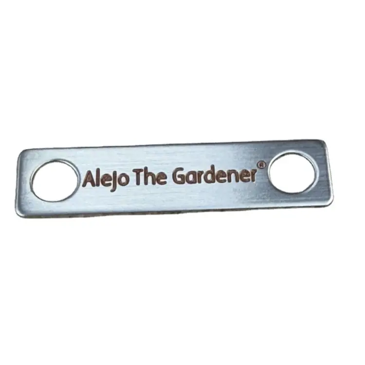 Stainless steel etched text nameplate 1