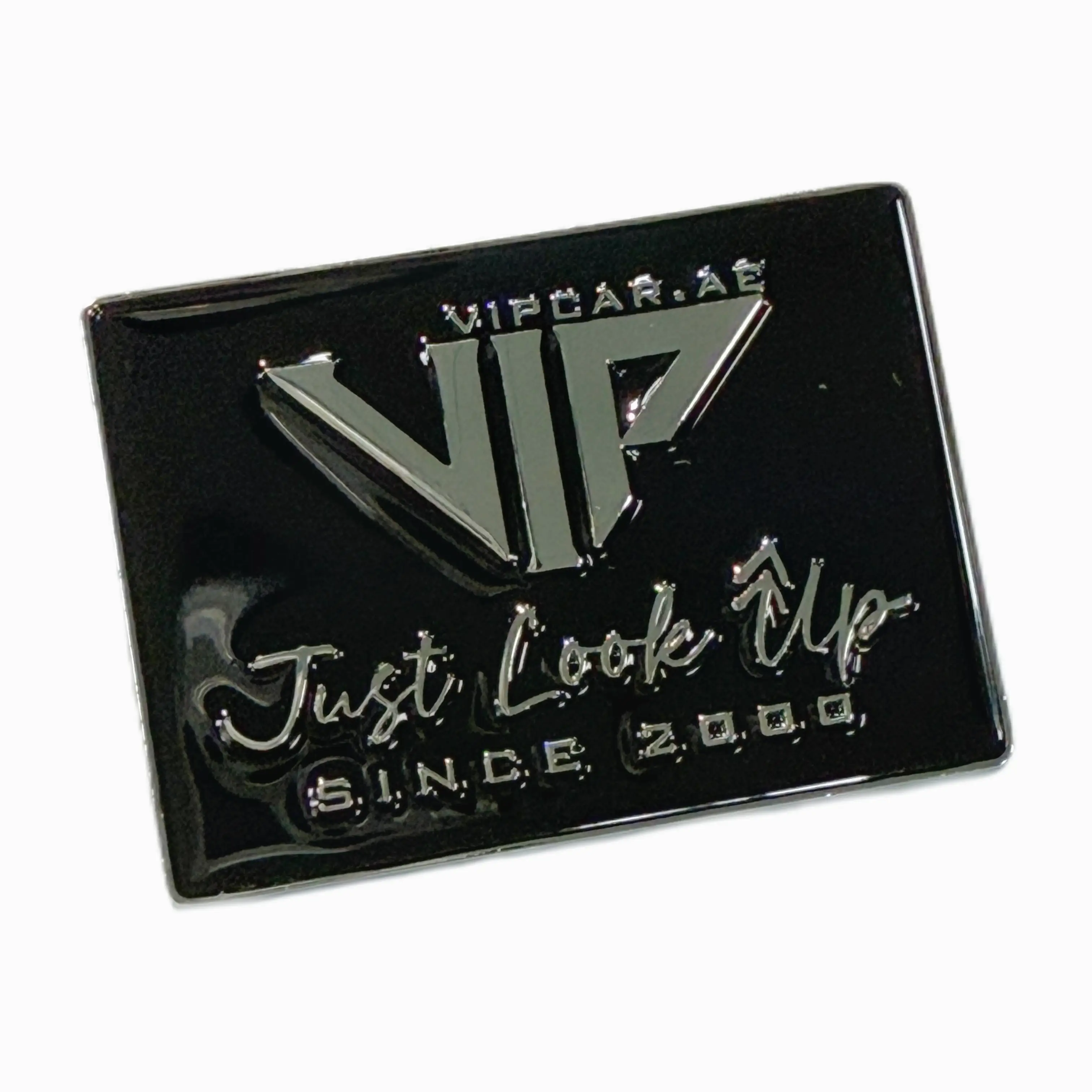 Custom Zinc Alloy Nameplate Label with Professional Polishing and Plating Services ，Black Painted ，3d logo nameplate 1