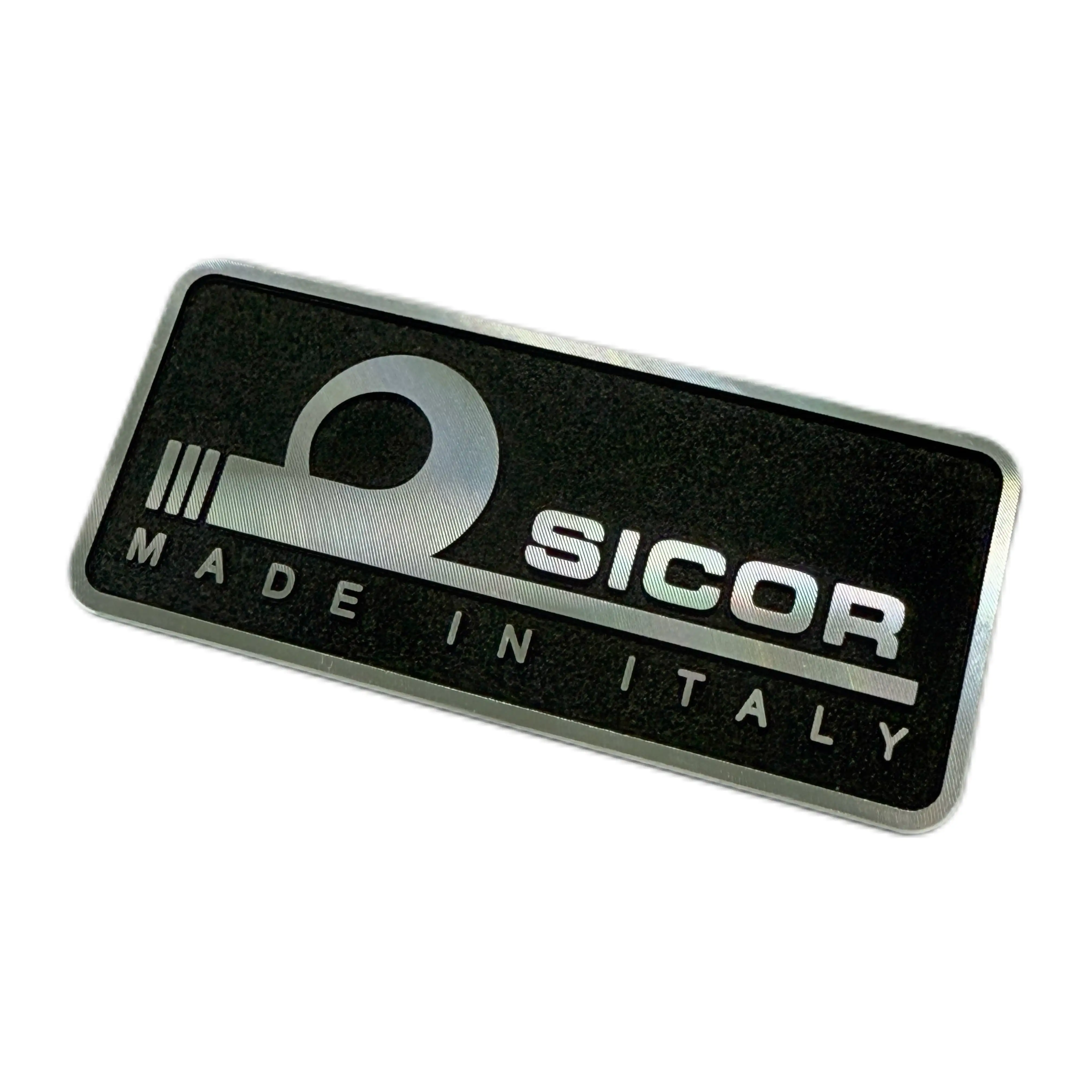 Custom Aluminum Nameplate with Diamond-Cut Three-Dimensional Text,Black Matte texture 1