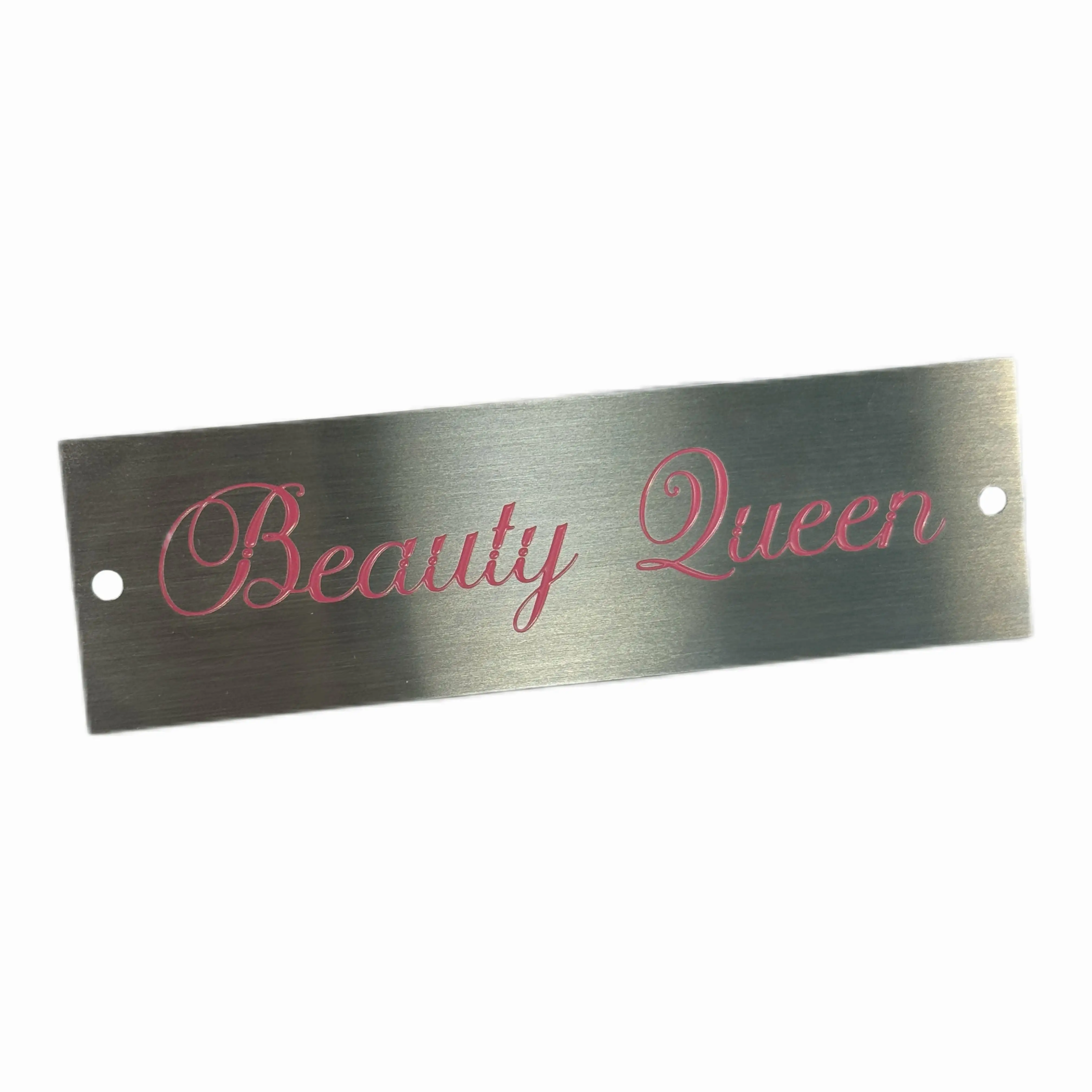 Placas de identificación de acero inoxidable, tratamiento de texto anticorrosivo, placas de identificación de hardware, logotipos de marcas de metal, placas de identificación personalizadas 1
