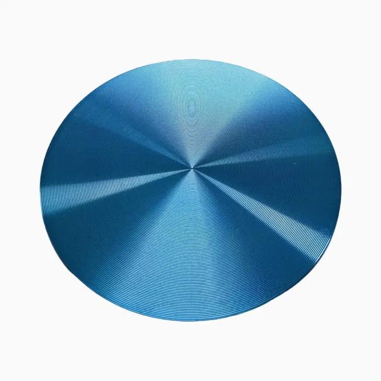 Placa de identificación personalizada de aluminio azul oxidado con diseño de CD 1