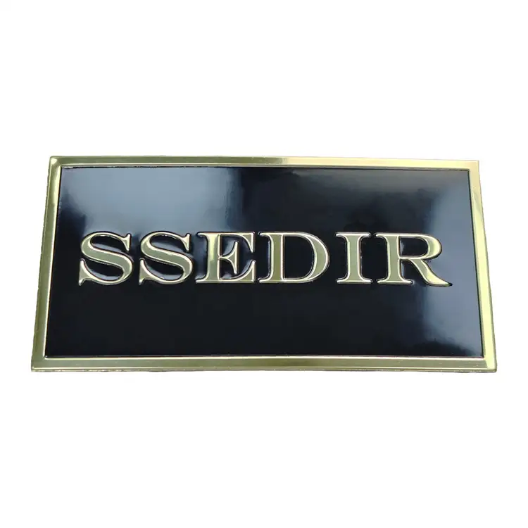 Customized black and gold stamping three-dimensional raised aluminum perfume label 1