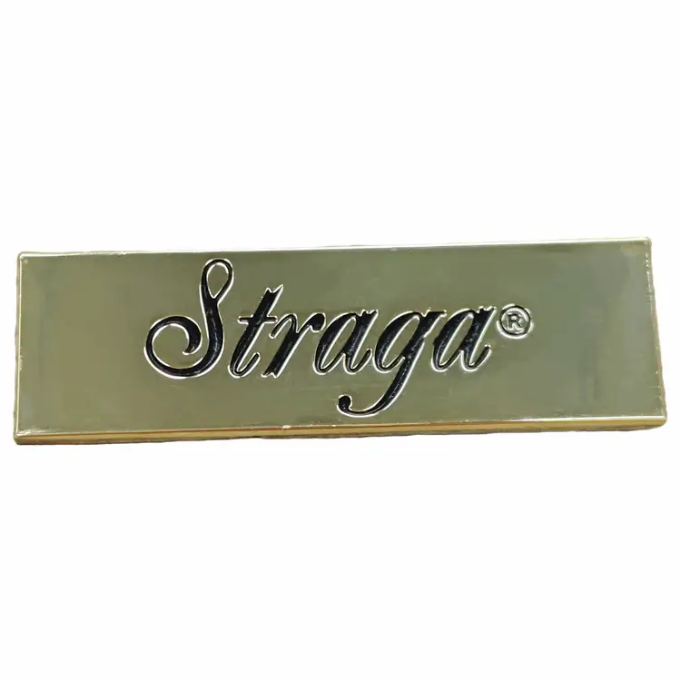 Wholesale Customized Zinc Alloy With Golden Lettering Effect Black Concave 1