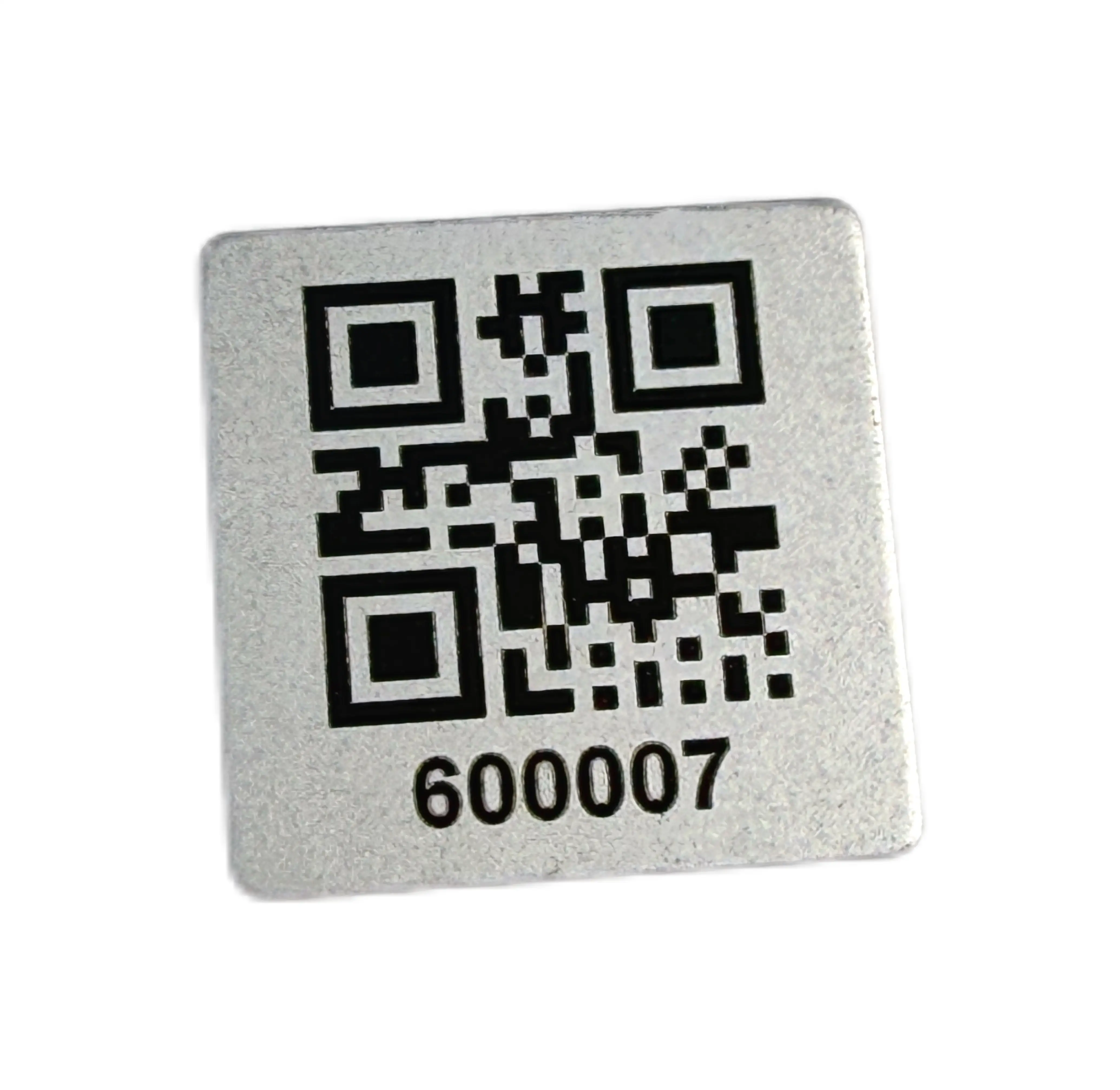 Custom Square Aluminum QR Code Tags | Waterproof Durable Metal ID Labels 1