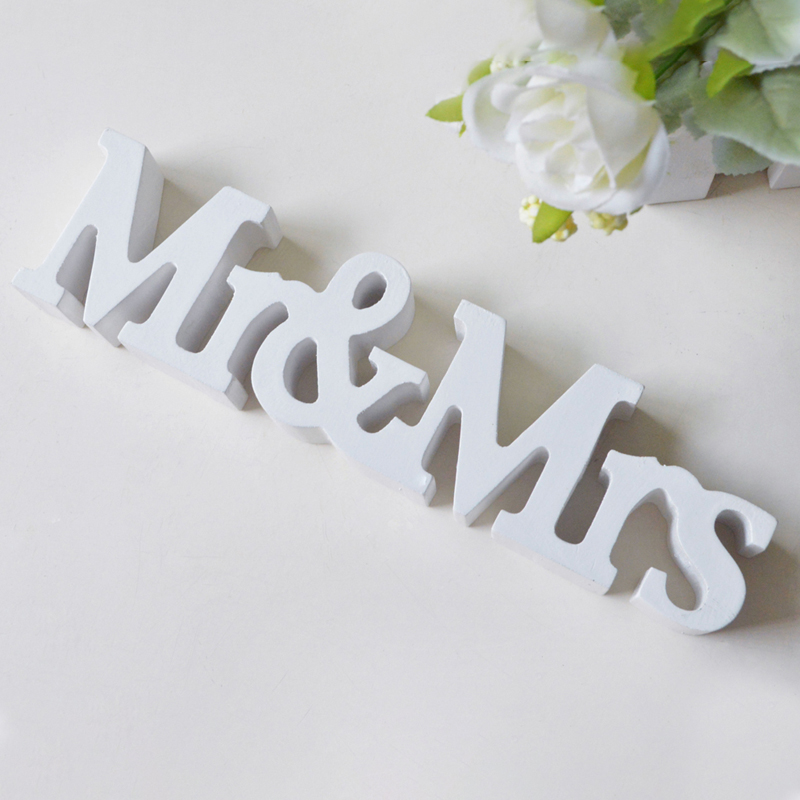 Wooden Top Table Mr And Mrs Signs Wedding Decorations 2