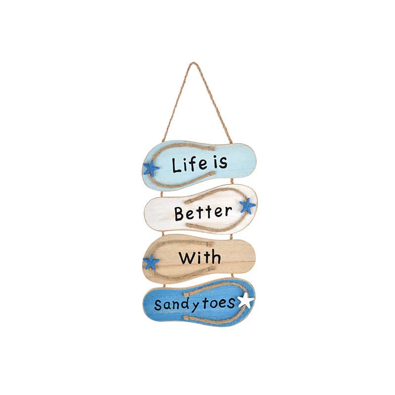 Nautical Wooden Flip-Flops Wall Art Decoration 1