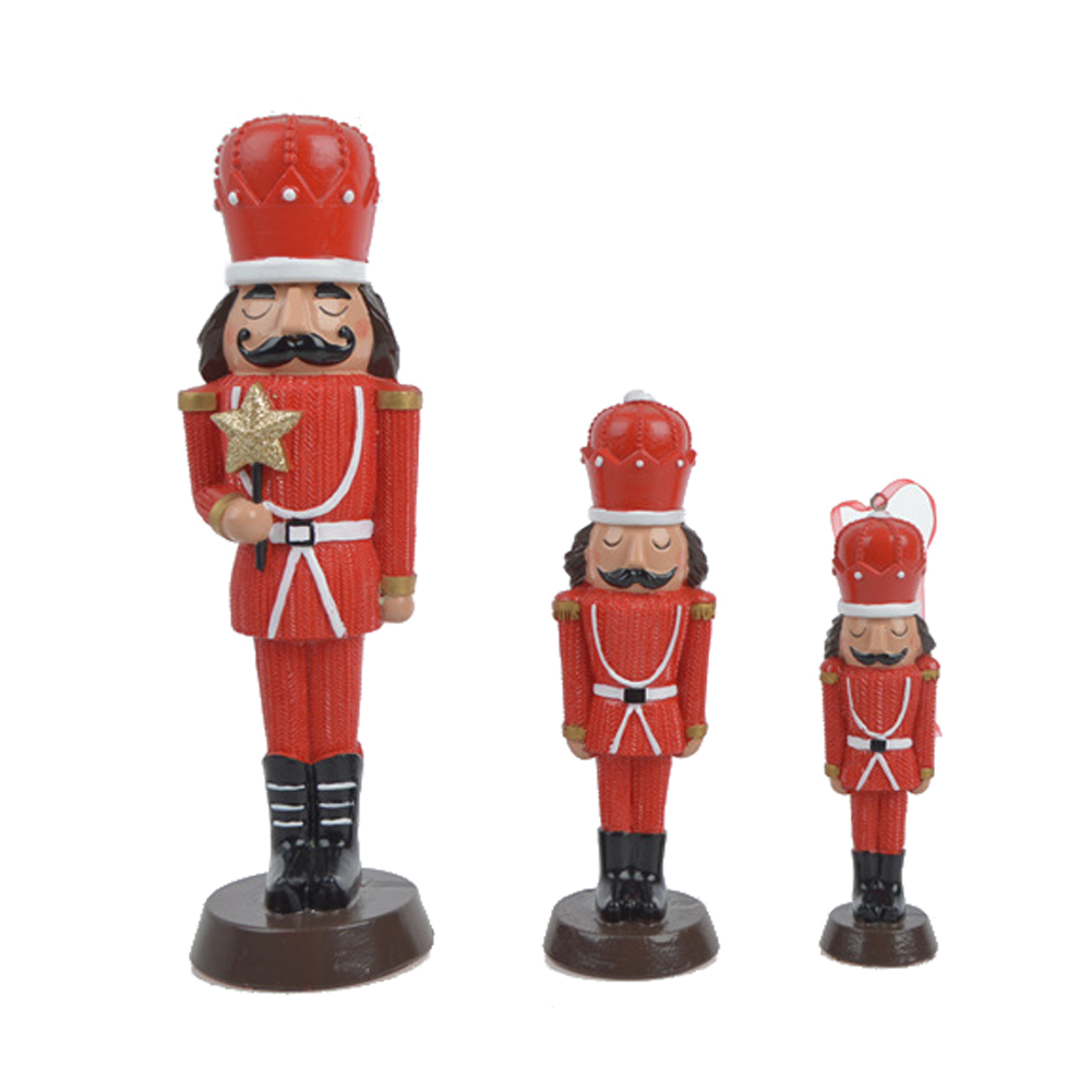 Weihnachtskollektion Nussknacker-Soldat-Statue aus Polyresin, Ornament, Nussknacker-König, für den Innenbereich, Puppenpuppe, Geschenk, Heimdekoration 2