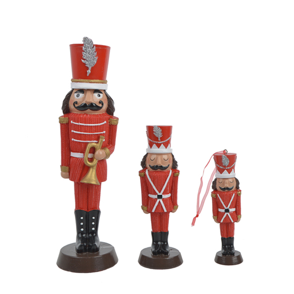 Weihnachtskollektion Nussknacker-Soldat-Statue aus Polyresin, Ornament, Nussknacker-König, für den Innenbereich, Puppenpuppe, Geschenk, Heimdekoration 3